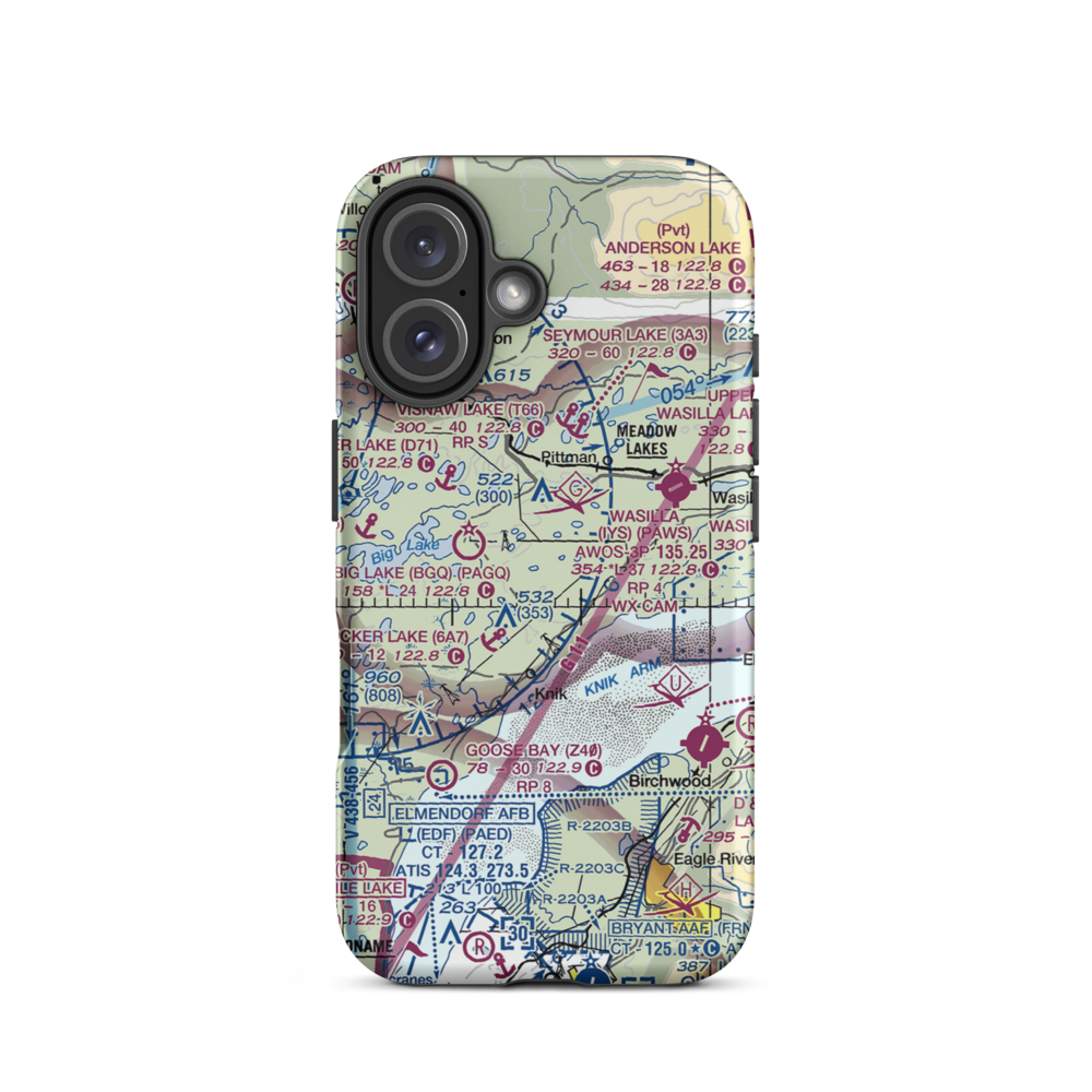 Sunset Strip (AK16) VFR Sectional  Tough iPhone Case iPhone 16 model shown