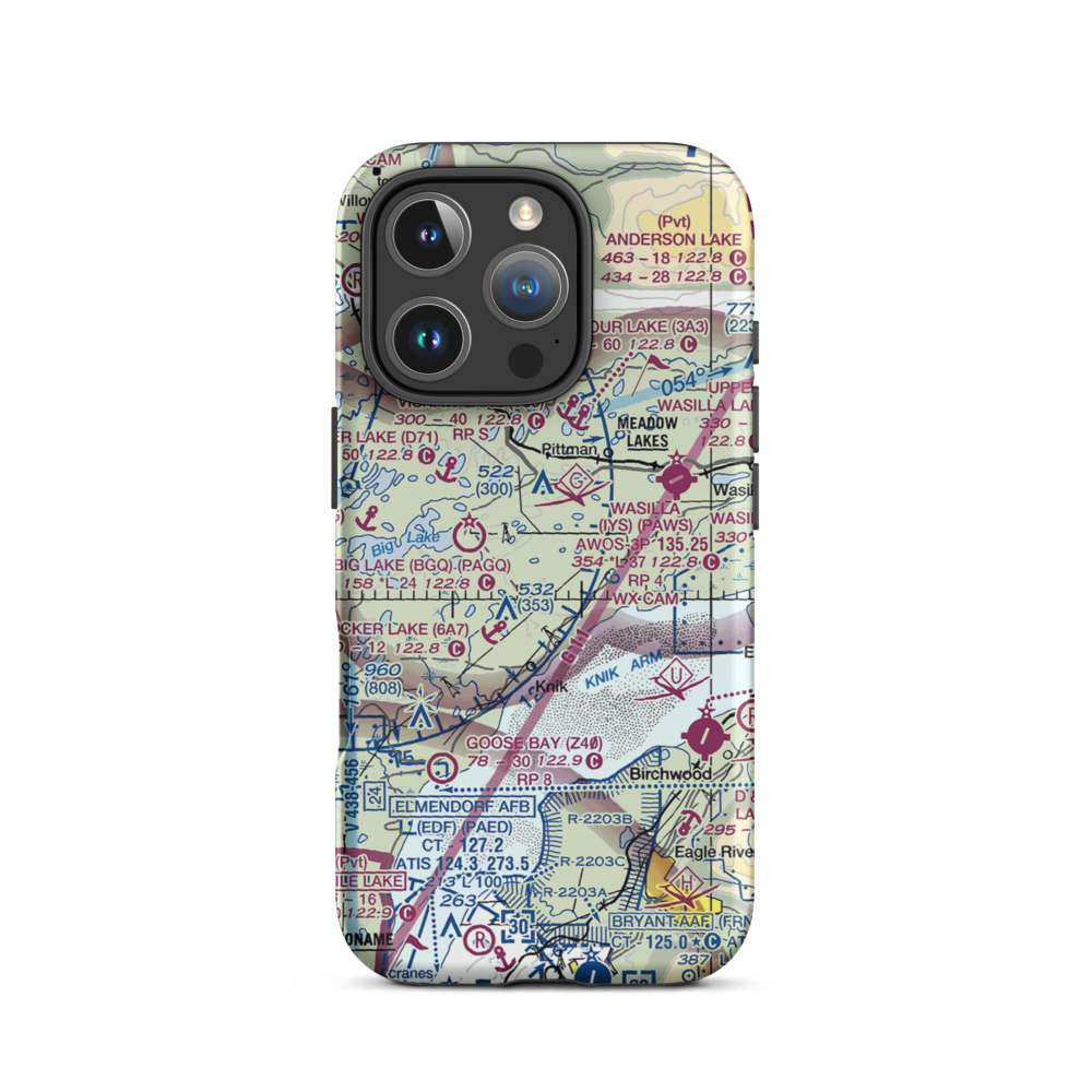 Sunset Strip (AK16) VFR Sectional  Tough iPhone Case iPhone 16 Pro model shown