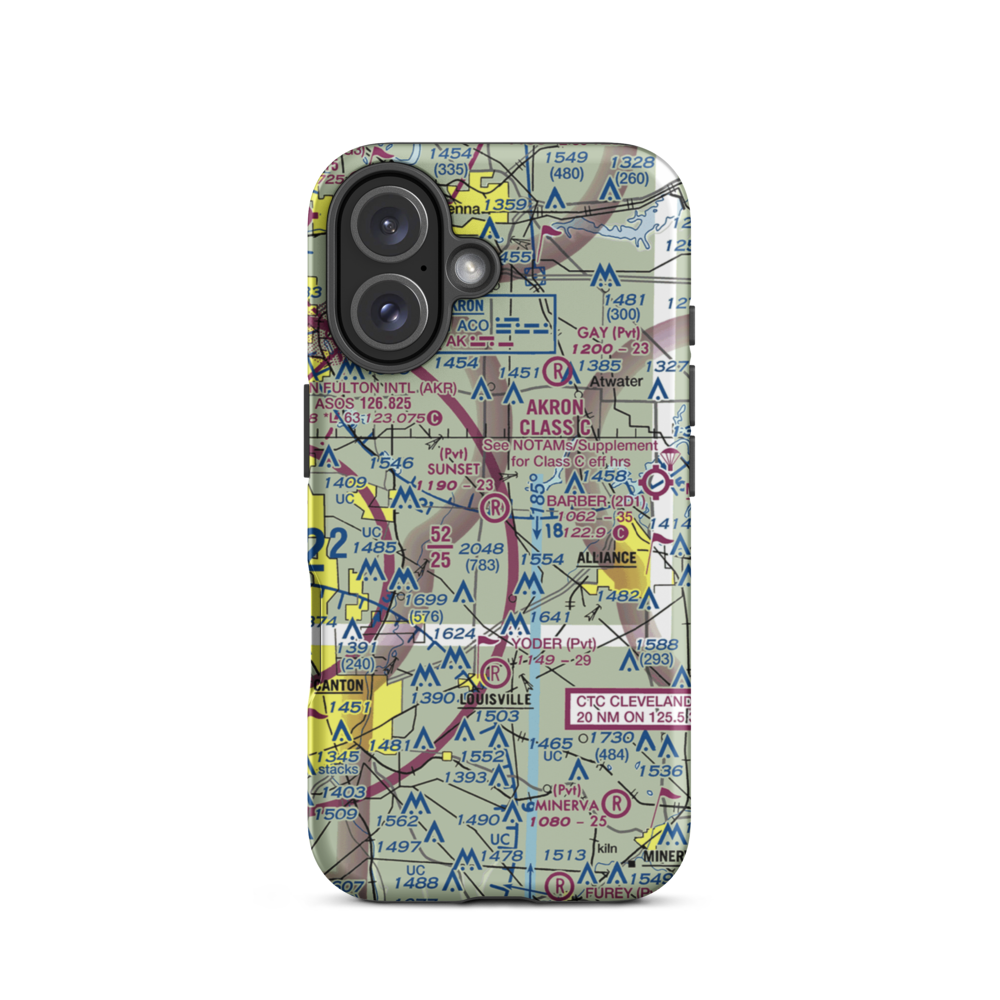Sunset Strip (OH07) VFR Sectional  Tough iPhone Case iPhone 16 model shown