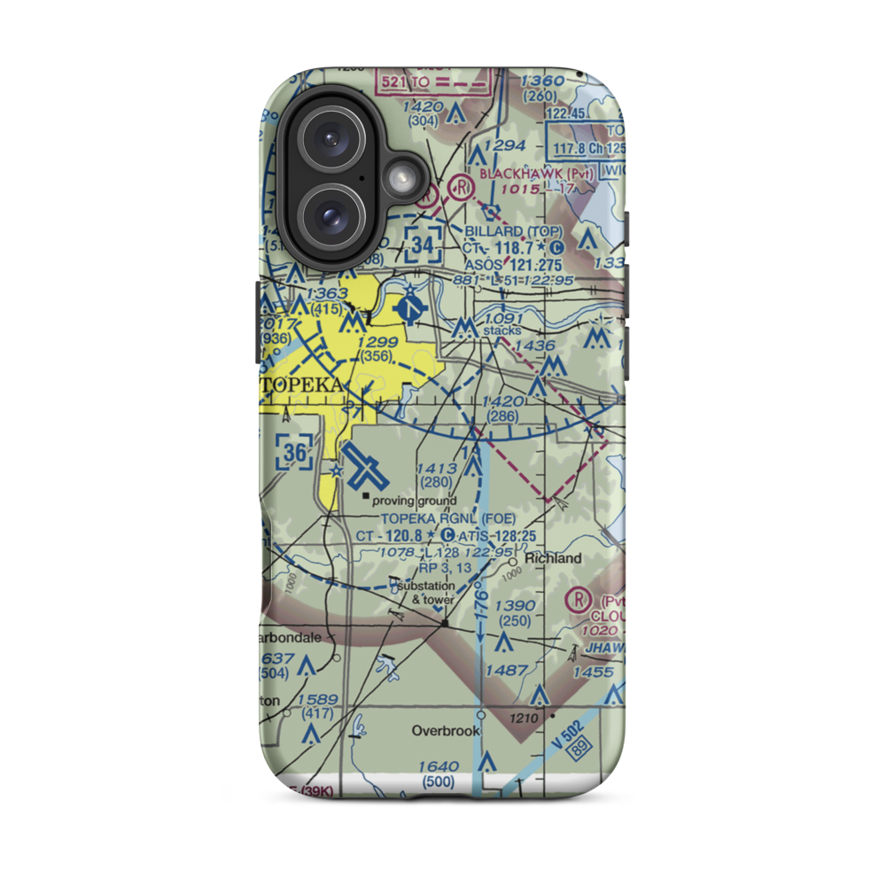 Sunset Strip Airpark (90KS) VFR Sectional  Tough iPhone Case iPhone 16 Plus model shown