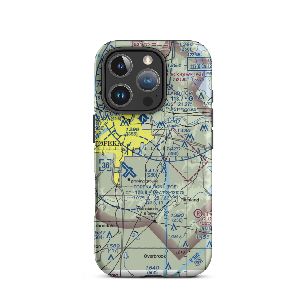 Sunset Strip Airpark (90KS) VFR Sectional  Tough iPhone Case iPhone 16 Pro model shown