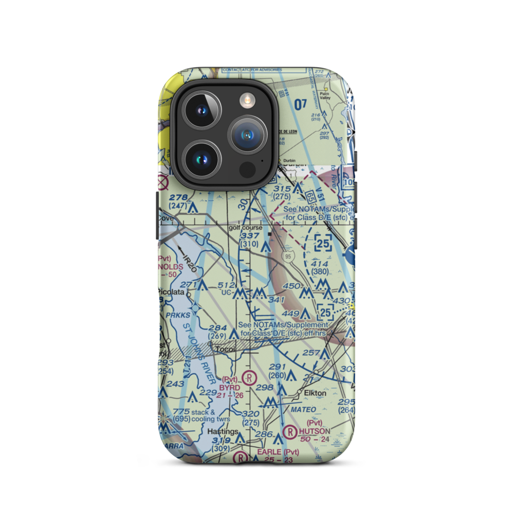 Sunshine Farms Airport (14FD) VFR Sectional  Tough iPhone Case iPhone 16 Pro model shown
