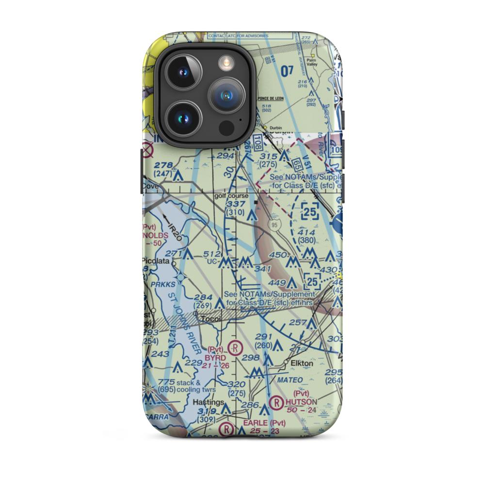Sunshine Farms Airport (14FD) VFR Sectional  Tough iPhone Case iPhone 16 Pro Max model shown