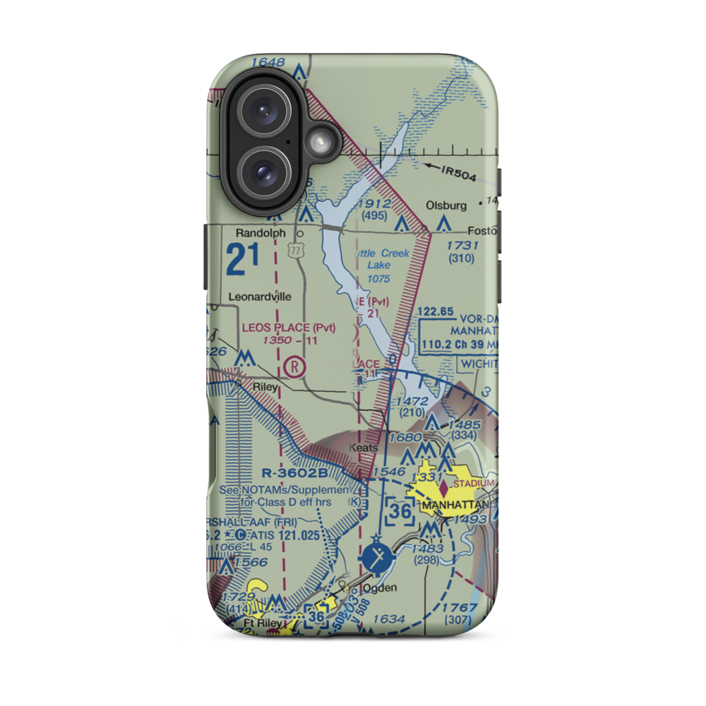 Sunshine Ranch Airport (SN92) VFR Sectional  Tough iPhone Case iPhone 16 Plus model shown