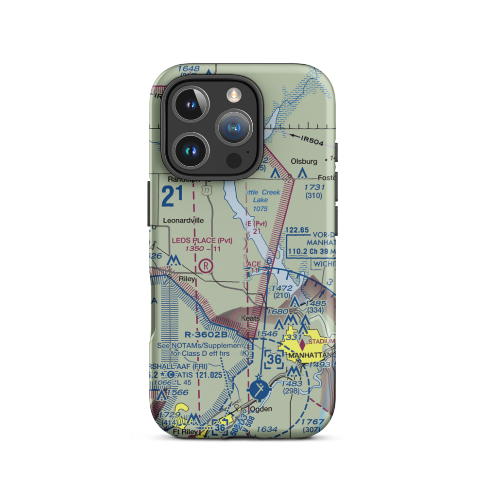 Sunshine Ranch Airport (SN92) VFR Sectional  Tough iPhone Case iPhone 16 Pro model shown
