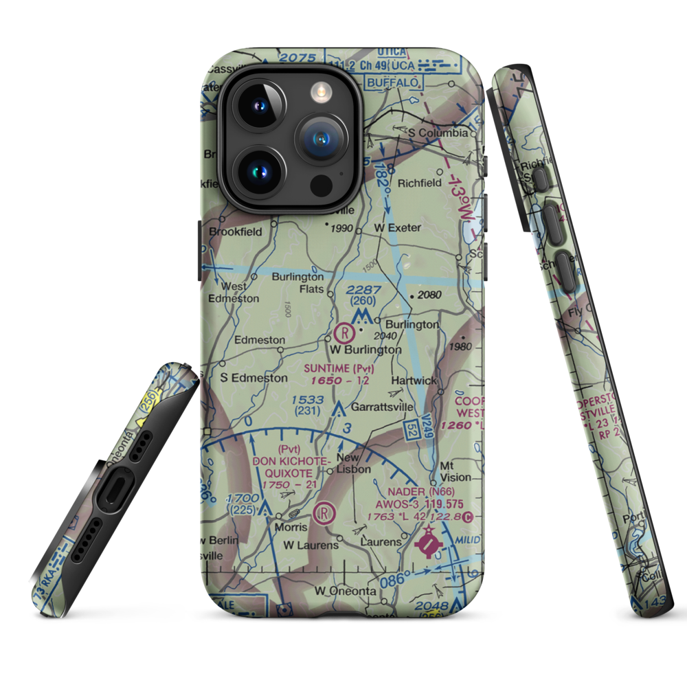 Suntime Airport (8NK6) VFR Sectional  Tough iPhone Case iPhone 15 Pro Max model shown