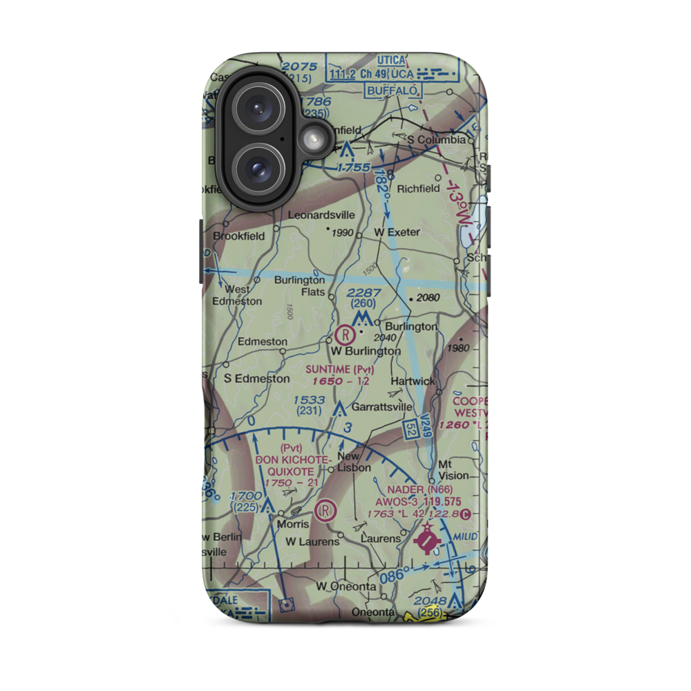 Suntime Airport (8NK6) VFR Sectional  Tough iPhone Case iPhone 16 Plus model shown