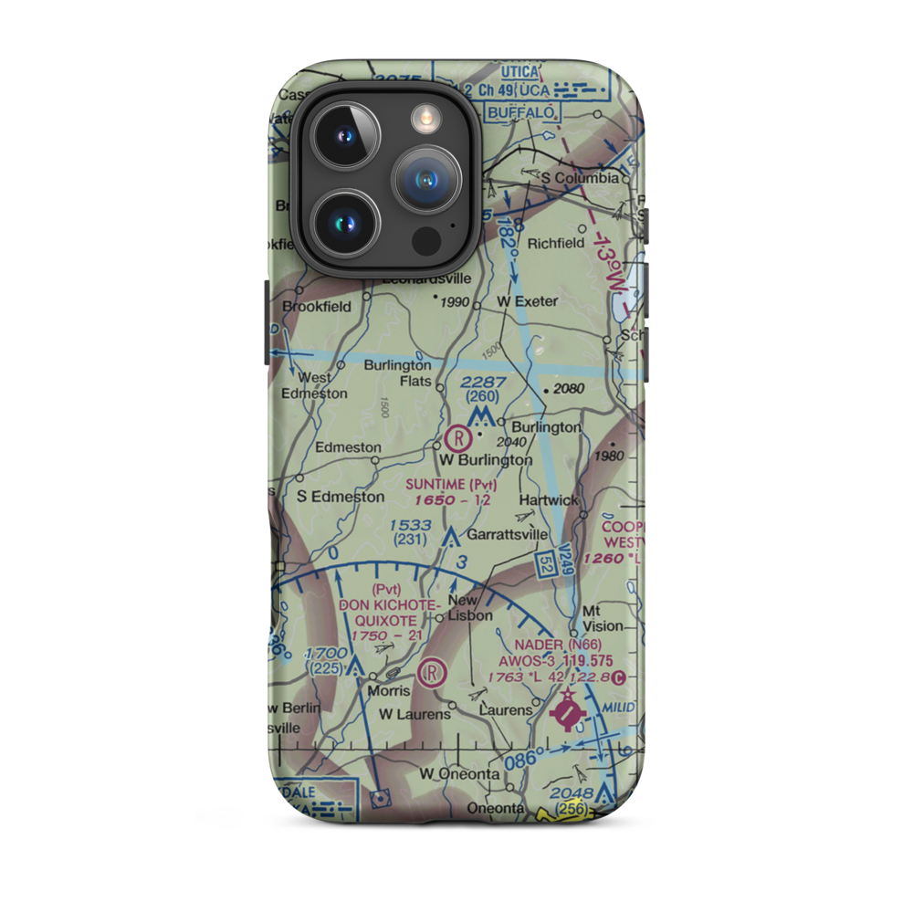 Suntime Airport (8NK6) VFR Sectional  Tough iPhone Case iPhone 16 Pro Max model shown