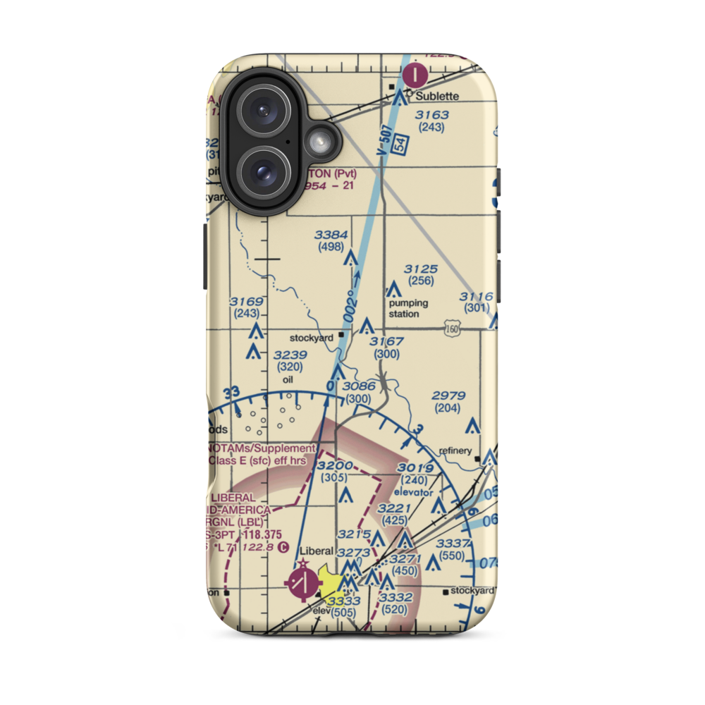Supreme Feeders Airport (SN87) VFR Sectional  Tough iPhone Case iPhone 16 Plus model shown