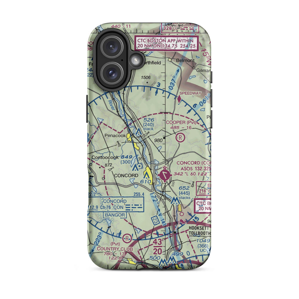 Surette Heliport (70NH) VFR Sectional  Tough iPhone Case iPhone 16 Plus model shown