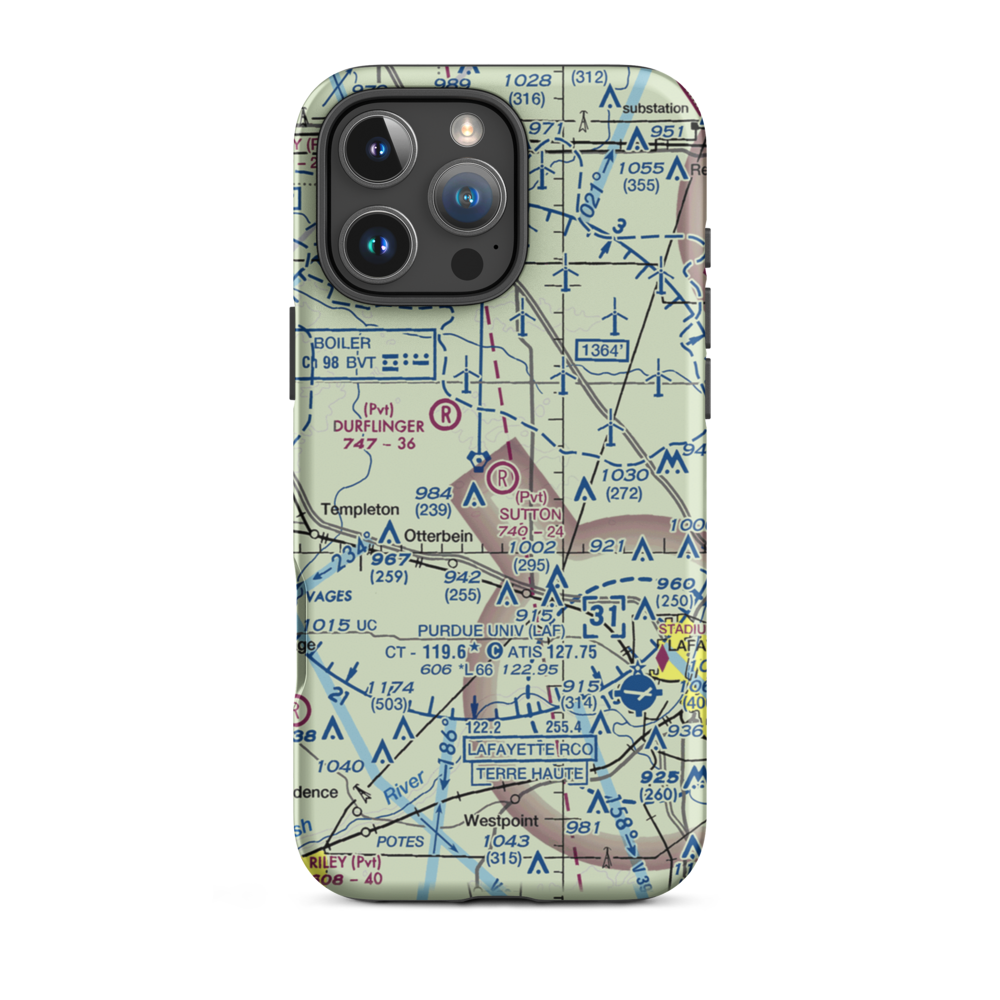 Sutton Airport (IN00) VFR Sectional  Tough iPhone Case iPhone 16 Pro Max model shown