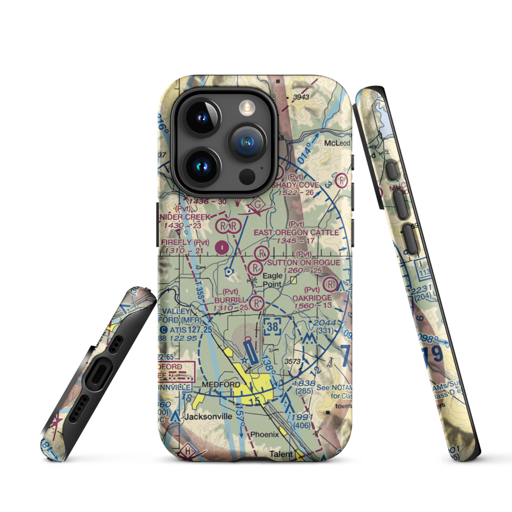 Sutton on Rogue Airport (0OR8) VFR Sectional  Tough iPhone Case iPhone 15 Pro model shown