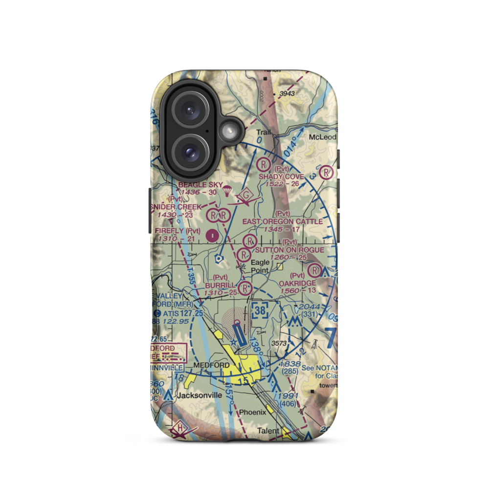 Sutton on Rogue Airport (0OR8) VFR Sectional  Tough iPhone Case iPhone 16 model shown