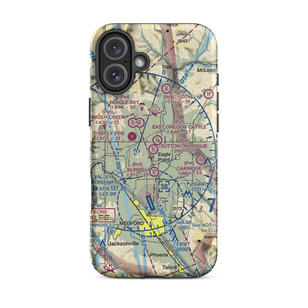 Sutton on Rogue Airport (0OR8) VFR Sectional  Tough iPhone Case iPhone 16 Plus model shown