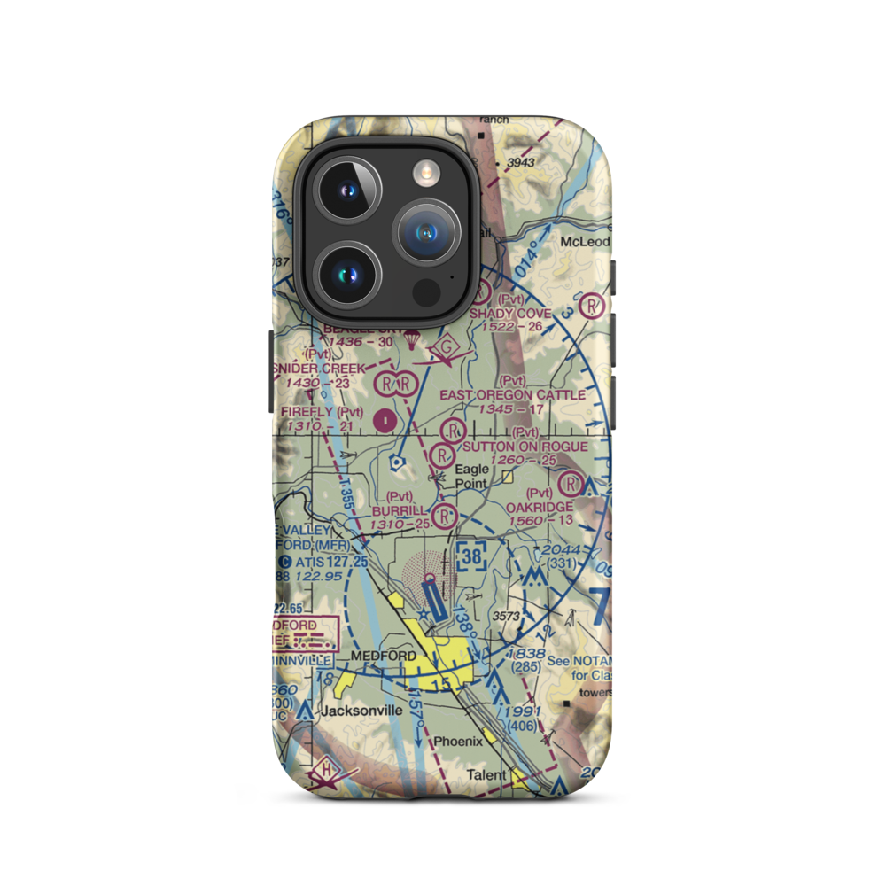 Sutton on Rogue Airport (0OR8) VFR Sectional  Tough iPhone Case iPhone 16 Pro model shown