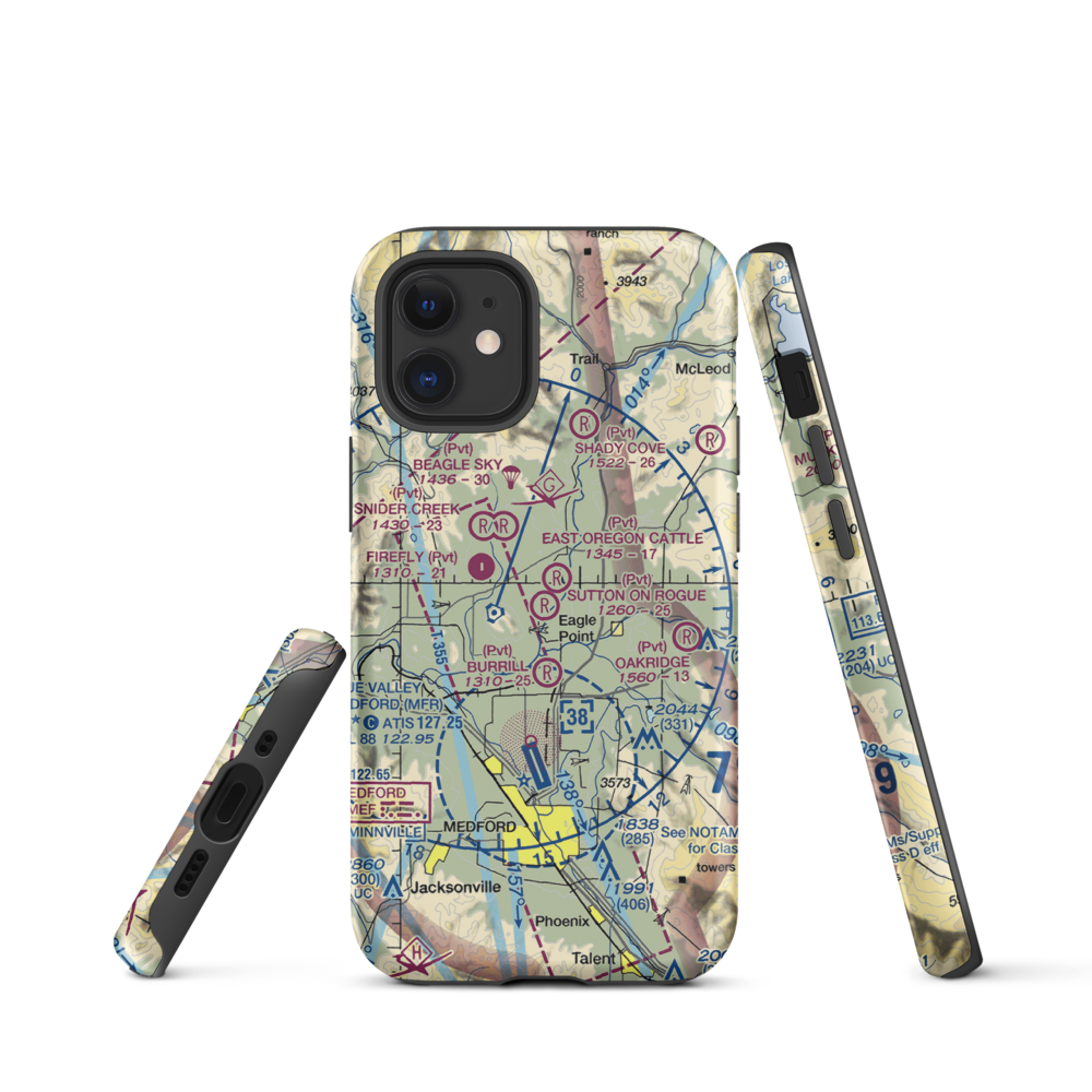 Sutton on Rogue Airport (0OR8) VFR Sectional  Tough iPhone Case iPhone 12 mini model shown