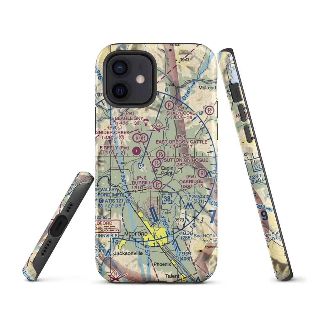 Sutton on Rogue Airport (0OR8) VFR Sectional  Tough iPhone Case iPhone 12 model shown