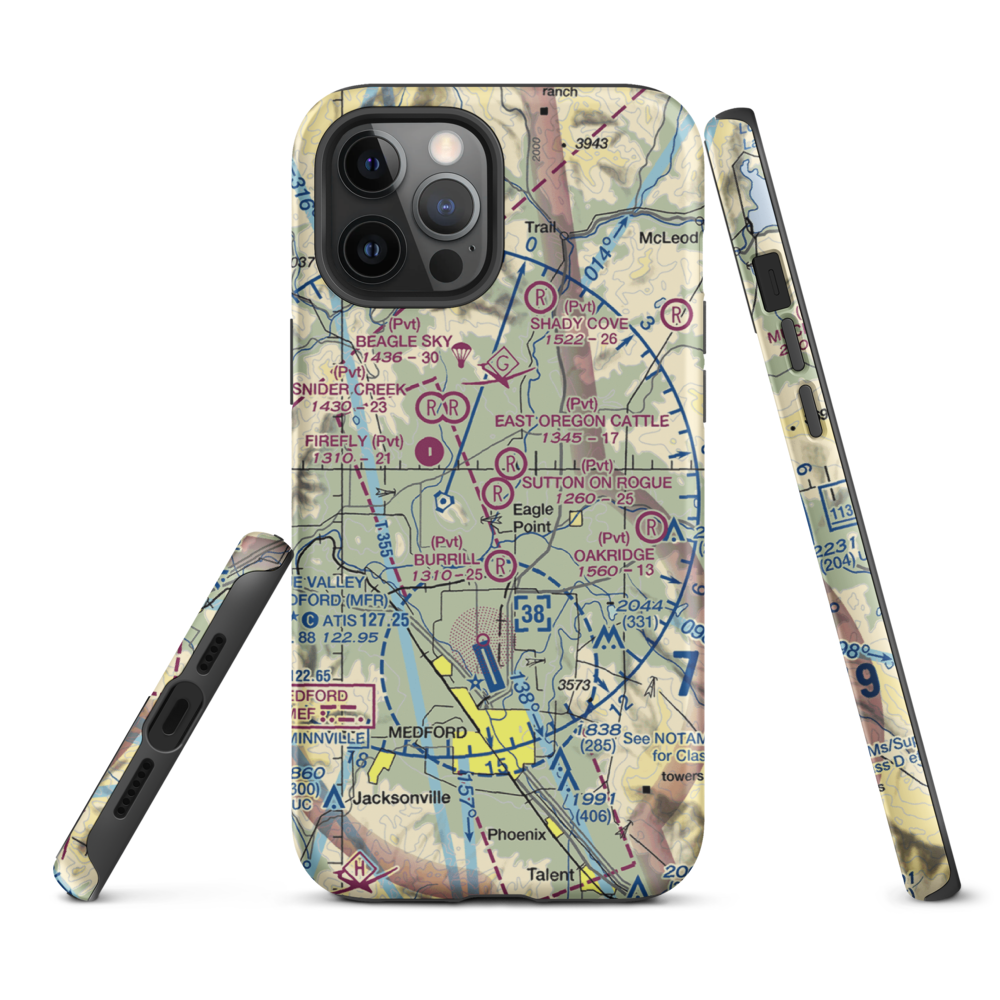 Sutton on Rogue Airport (0OR8) VFR Sectional  Tough iPhone Case iPhone 12 Pro Max model shown