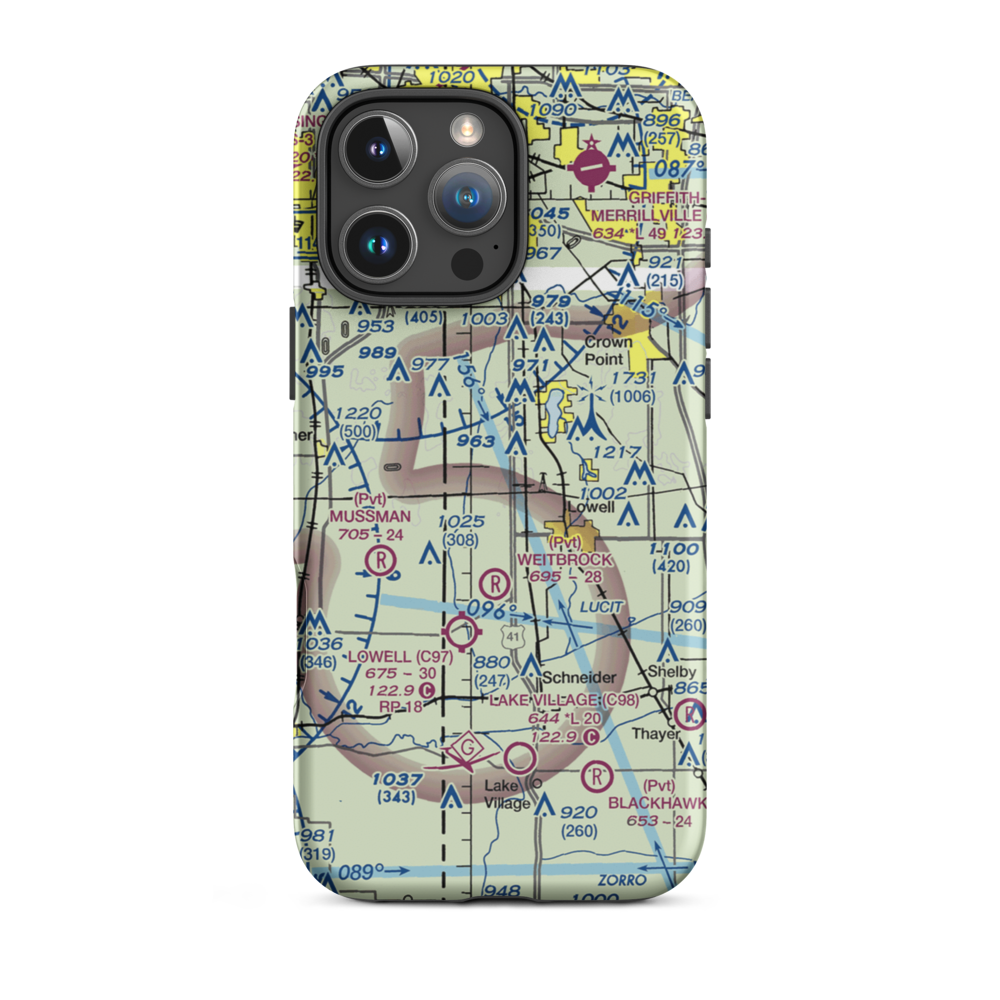 Sutton's Field (0II8) VFR Sectional  Tough iPhone Case iPhone 16 Pro Max model shown