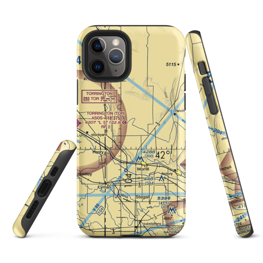 Svitak Airport (52NE) VFR Sectional  Tough iPhone Case iPhone 11 Pro model shown