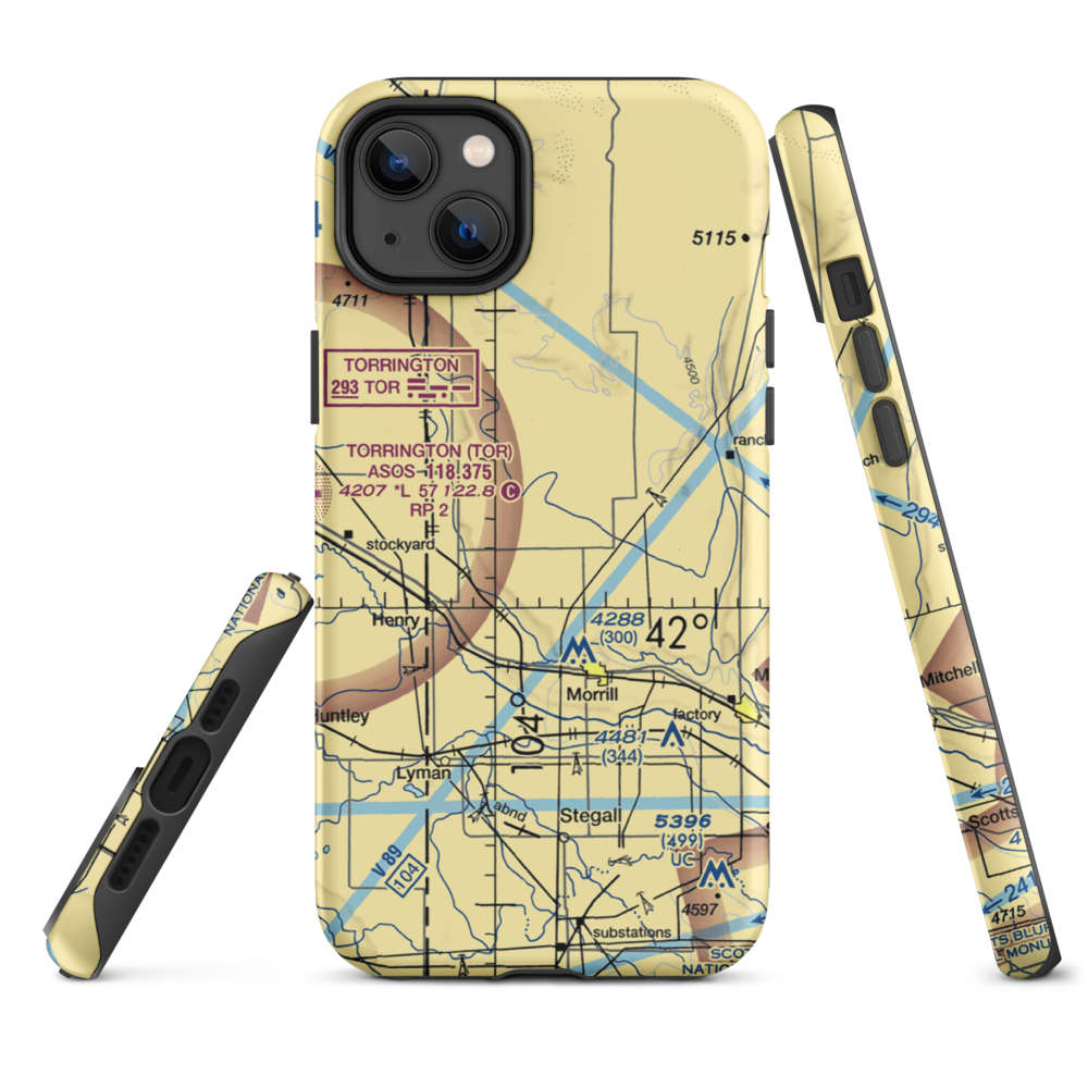 Svitak Airport (52NE) VFR Sectional  Tough iPhone Case iPhone 14 Plus model shown