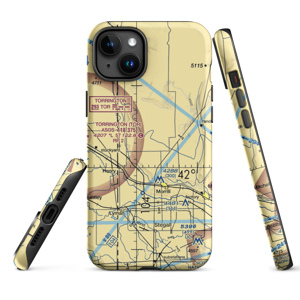 Svitak Airport (52NE) VFR Sectional  Tough iPhone Case iPhone 15 Plus model shown