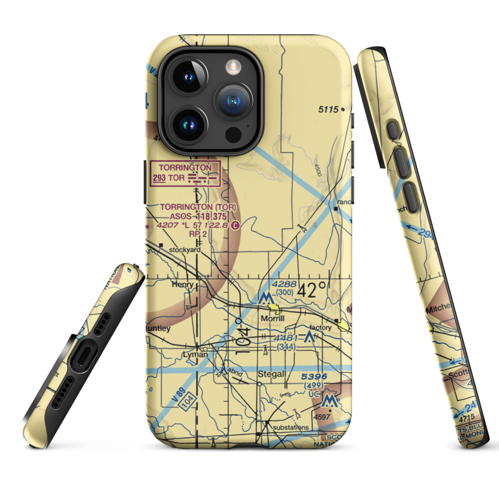 Svitak Airport (52NE) VFR Sectional  Tough iPhone Case iPhone 15 Pro Max model shown