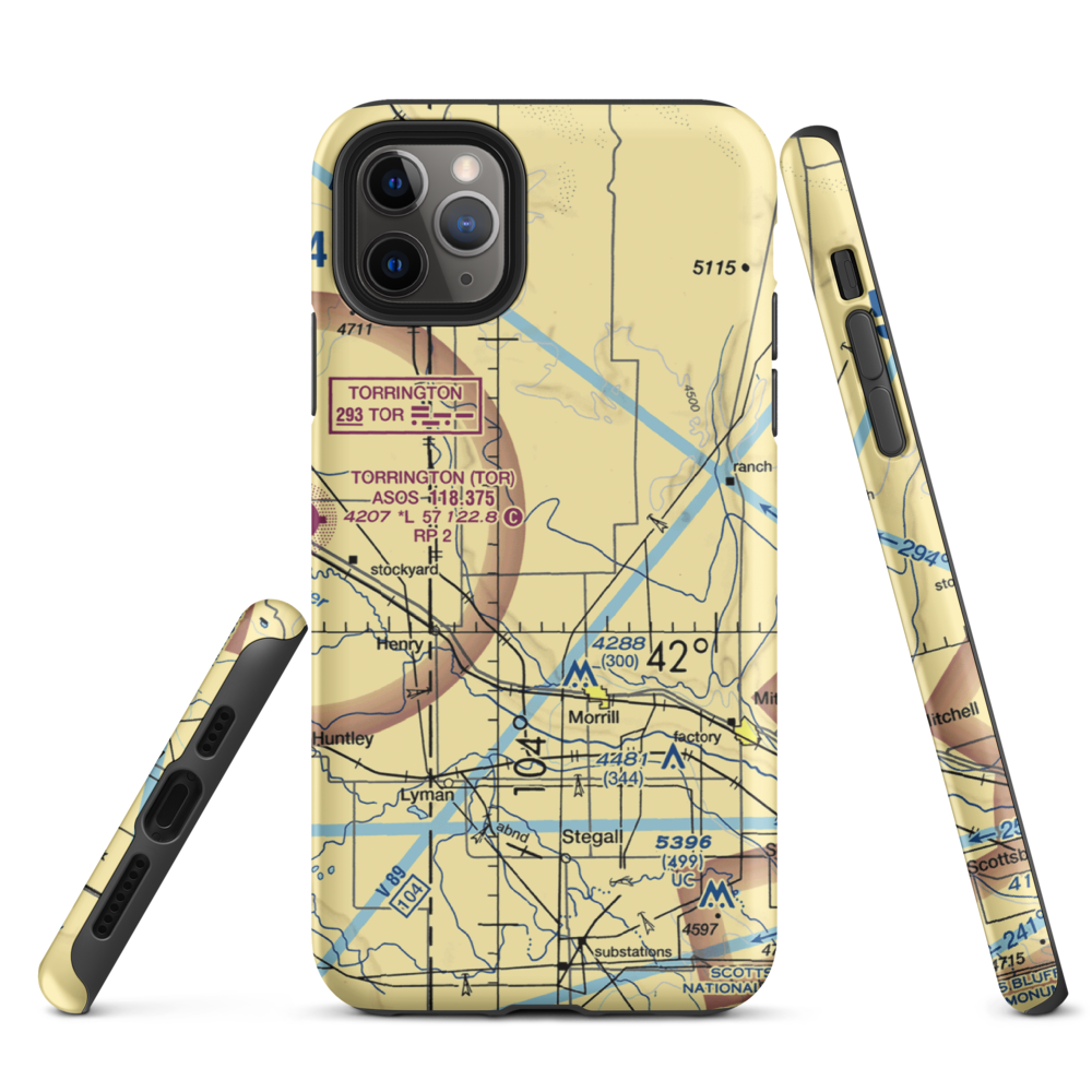 Svitak Airport (52NE) VFR Sectional  Tough iPhone Case iPhone 11 Pro Max model shown