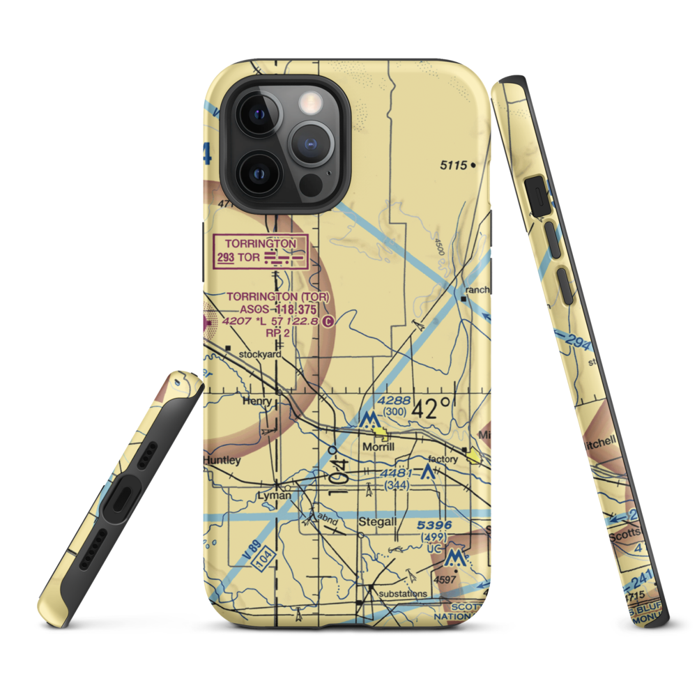 Svitak Airport (52NE) VFR Sectional  Tough iPhone Case iPhone 12 Pro Max model shown