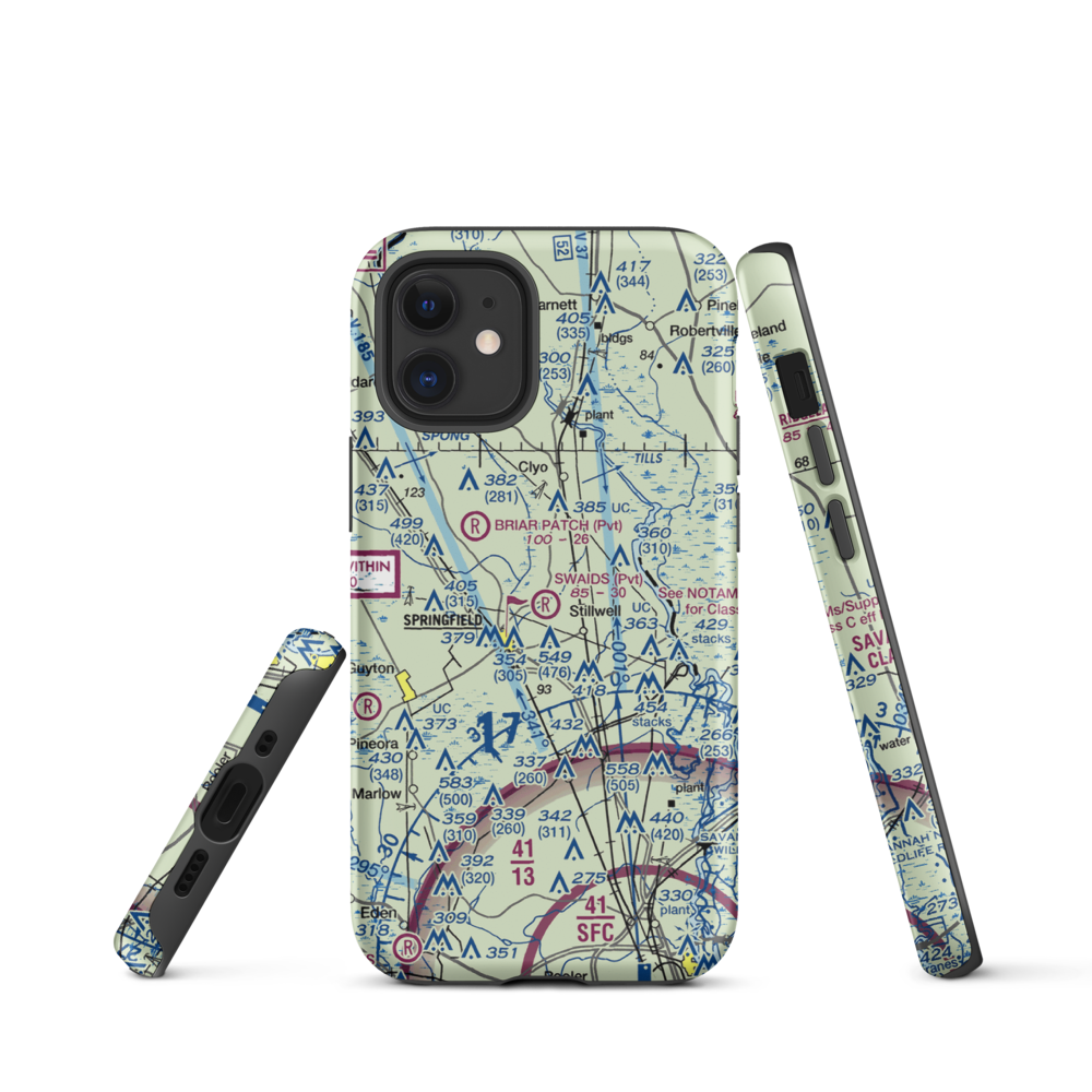 Swaids Field (2GA2) VFR Sectional  Tough iPhone Case iPhone 12 mini model shown
