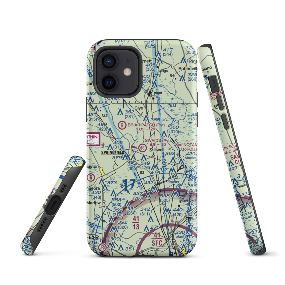 Swaids Field (2GA2) VFR Sectional  Tough iPhone Case iPhone 12 model shown