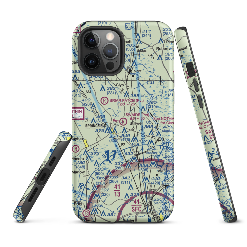 Swaids Field (2GA2) VFR Sectional  Tough iPhone Case iPhone 12 Pro Max model shown