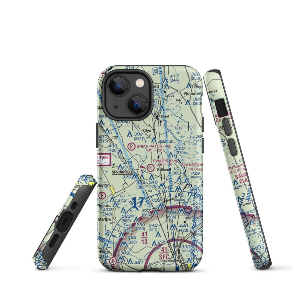 Swaids Field (2GA2) VFR Sectional  Tough iPhone Case iPhone 13 mini model shown