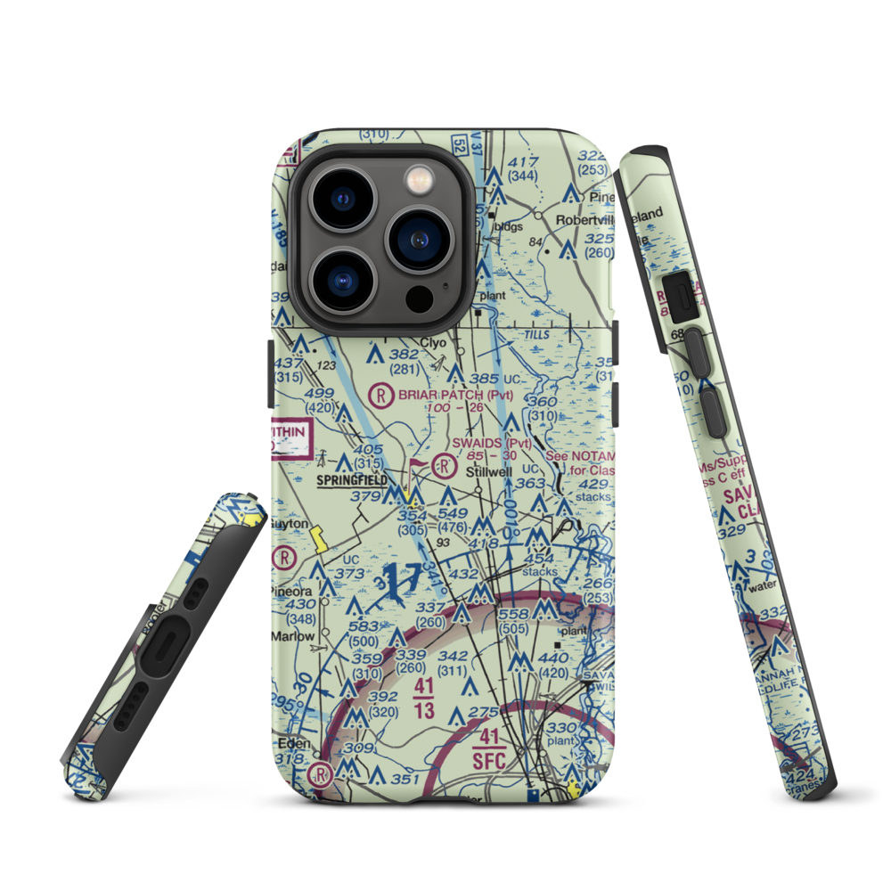 Swaids Field (2GA2) VFR Sectional  Tough iPhone Case iPhone 13 Pro model shown
