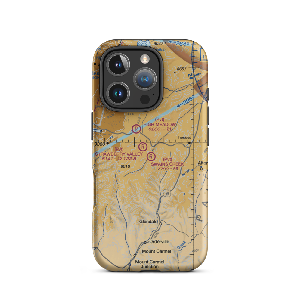 Swains Creek Airport (UT00) VFR Sectional  Tough iPhone Case iPhone 16 Pro model shown