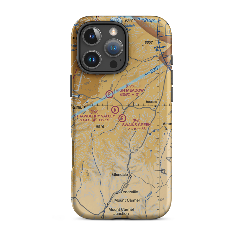 Swains Creek Airport (UT00) VFR Sectional  Tough iPhone Case iPhone 16 Pro Max model shown