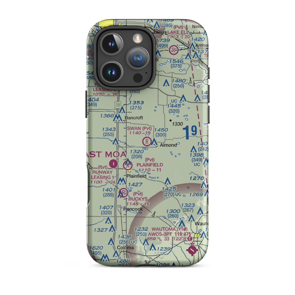 Swan Field (WS36) VFR Sectional  Tough iPhone Case iPhone 16 Pro Max model shown