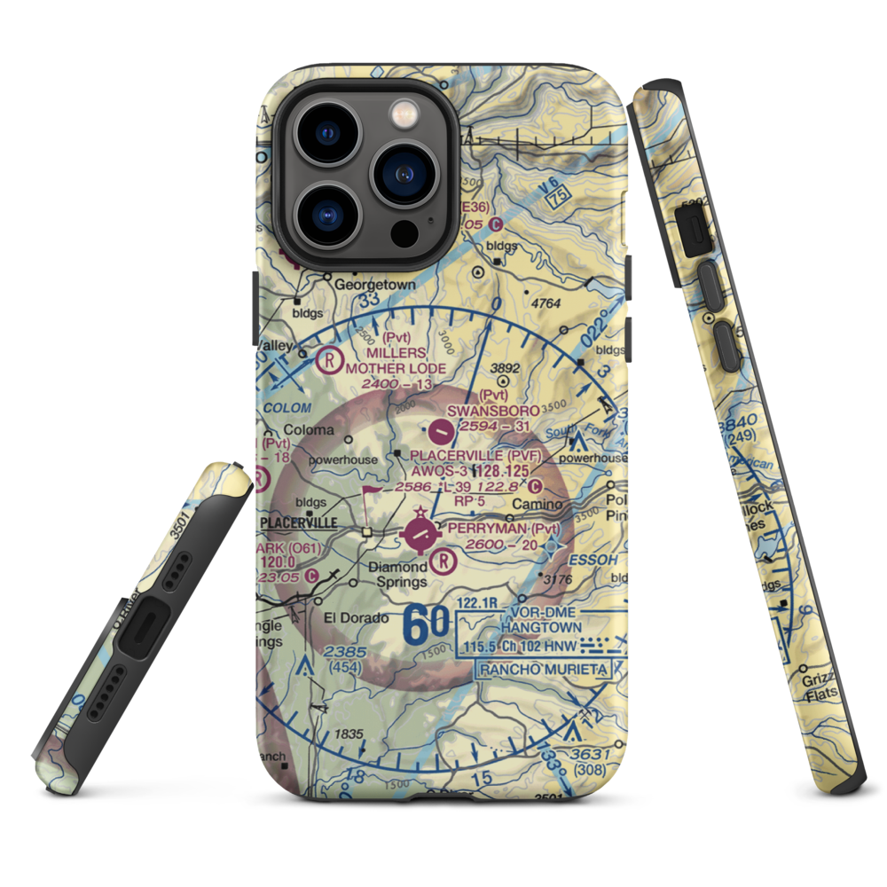 Swansboro Country Airport (01CL) VFR Sectional  Tough iPhone Case iPhone 13 Pro Max model shown