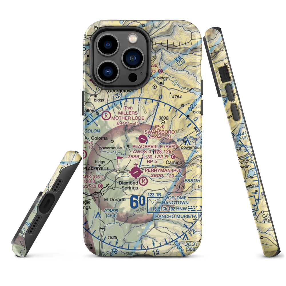 Swansboro Country Airport (01CL) VFR Sectional  Tough iPhone Case iPhone 14 Pro Max model shown