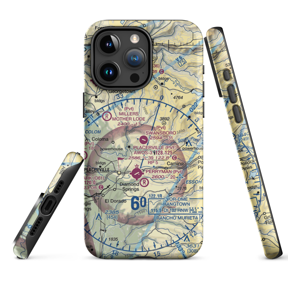Swansboro Country Airport (01CL) VFR Sectional  Tough iPhone Case iPhone 15 Pro Max model shown