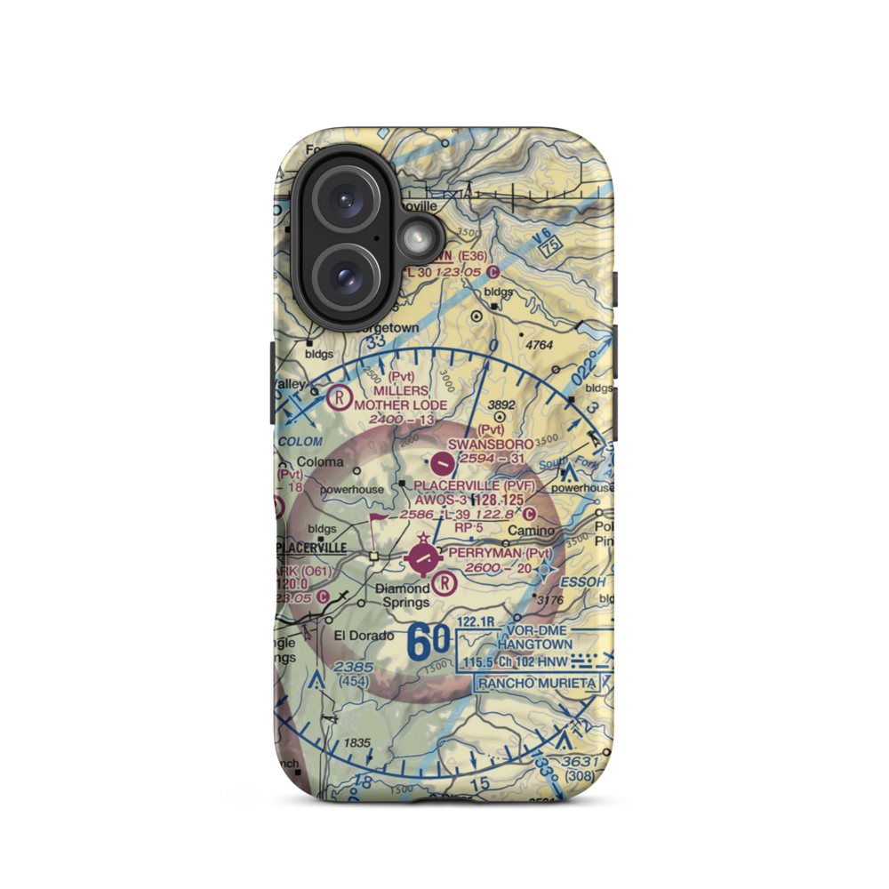 Swansboro Country Airport (01CL) VFR Sectional  Tough iPhone Case iPhone 16 model shown