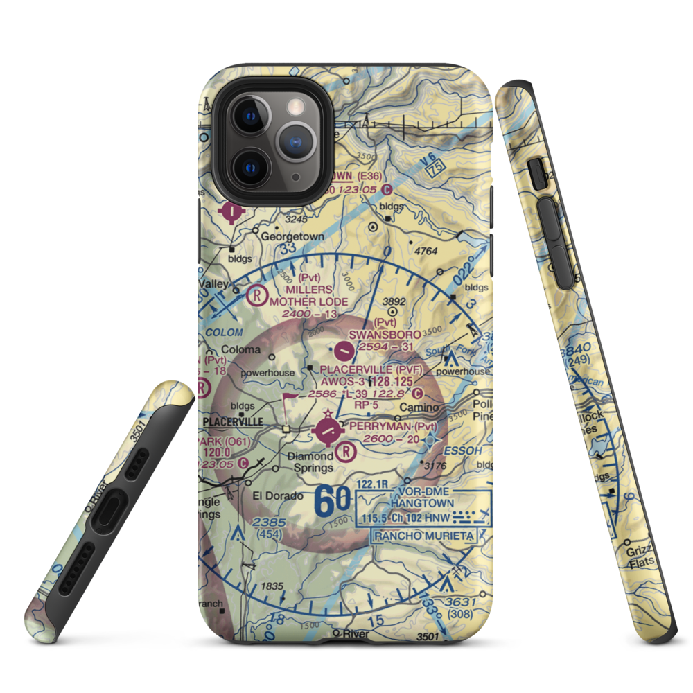 Swansboro Country Airport (01CL) VFR Sectional  Tough iPhone Case iPhone 11 Pro Max model shown