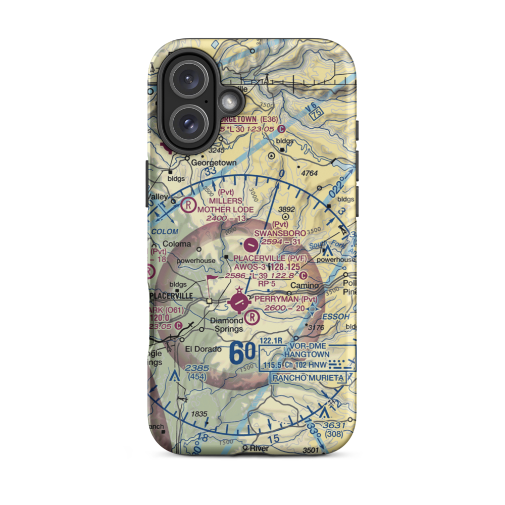 Swansboro Country Airport (01CL) VFR Sectional  Tough iPhone Case iPhone 16 Plus model shown