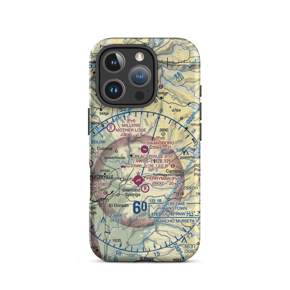 Swansboro Country Airport (01CL) VFR Sectional  Tough iPhone Case iPhone 16 Pro model shown