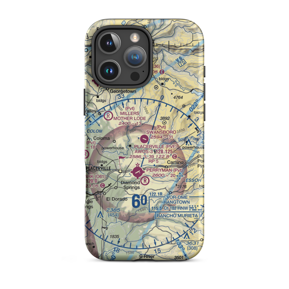Swansboro Country Airport (01CL) VFR Sectional  Tough iPhone Case iPhone 16 Pro Max model shown