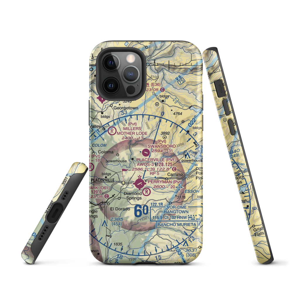 Swansboro Country Airport (01CL) VFR Sectional  Tough iPhone Case iPhone 12 Pro model shown