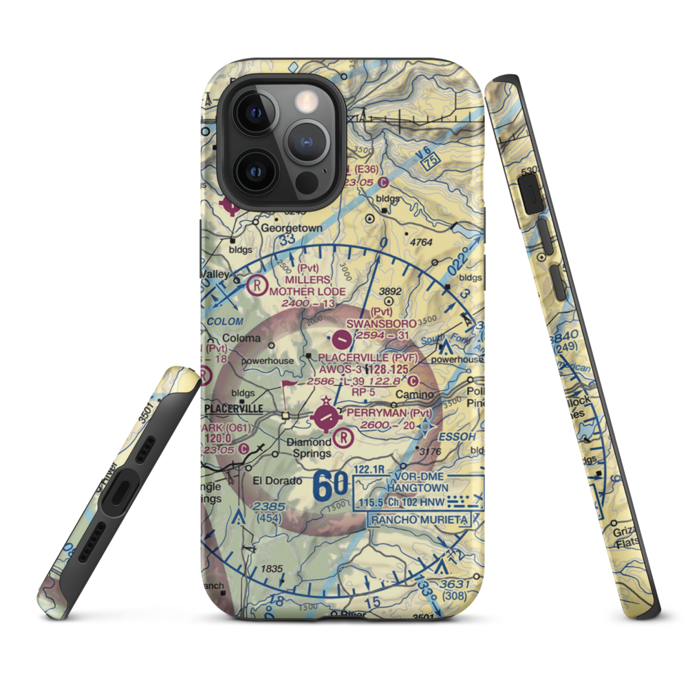 Swansboro Country Airport (01CL) VFR Sectional  Tough iPhone Case iPhone 12 Pro Max model shown