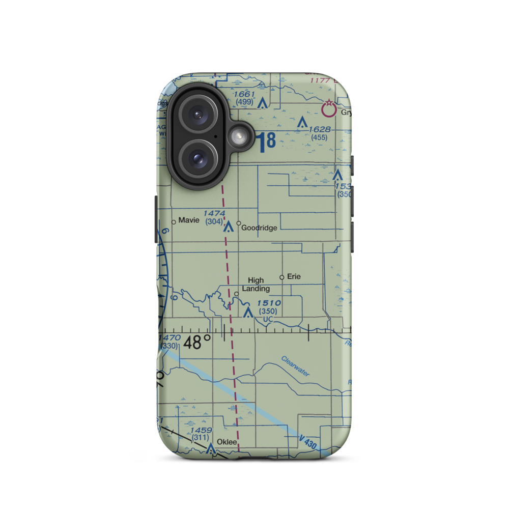 Swanson Private Airport (MY17) VFR Sectional  Tough iPhone Case iPhone 16 model shown