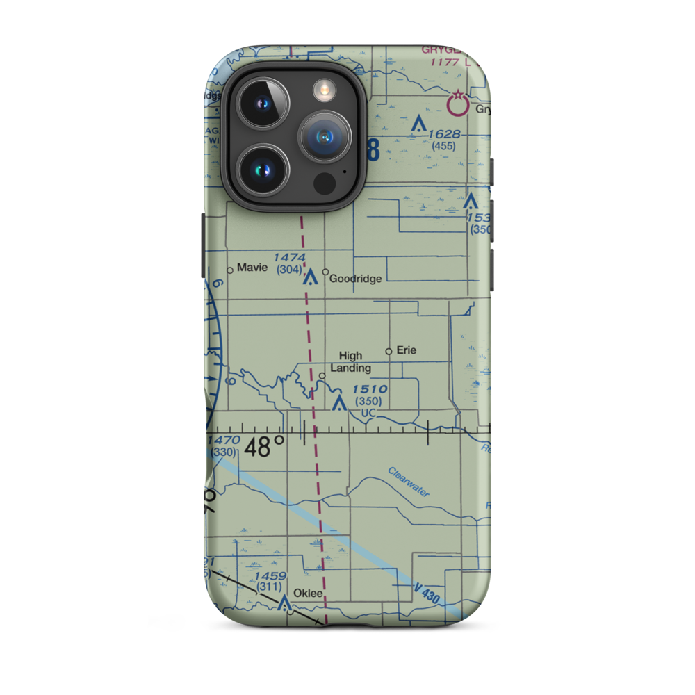 Swanson Private Airport (MY17) VFR Sectional  Tough iPhone Case iPhone 16 Pro Max model shown