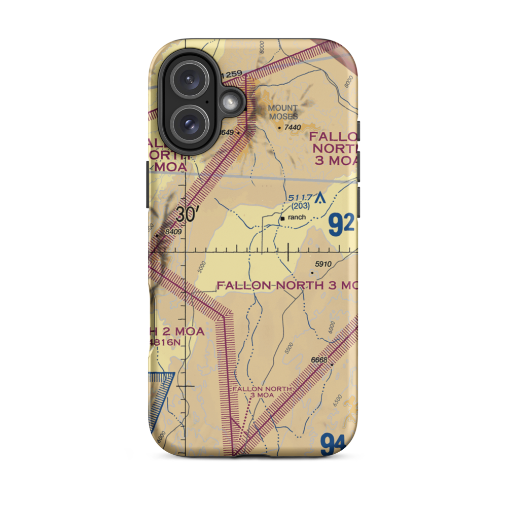 Swanson Ranch 3 Airport (NV64) VFR Sectional  Tough iPhone Case iPhone 16 Plus model shown